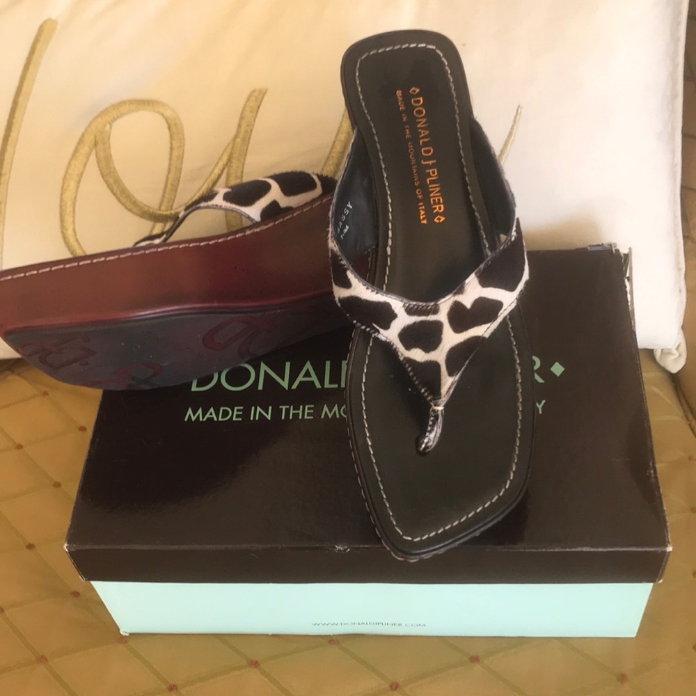 Zebra wedge sandals